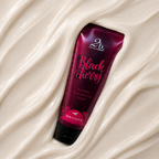 2BTanned Black Cherry Tanning Cream lotion texture – collagen and shea butter tanning accelerator formula